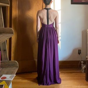 Alice + Olivia Silk Chiffon Purple Maxi Dress